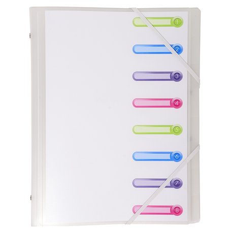 Exacompta - Réf. 56187E - 1 trieur Chromaline - 3 rabats - avec élastiques et fenêtres découpées - couverture et intérieur en PP