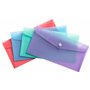 Exacompta - Réf. 35420E - Paquet de 4 pochettes fermeture bouton pression avec rabat - Chromaline Pastel - Dimensions : 32x12cm