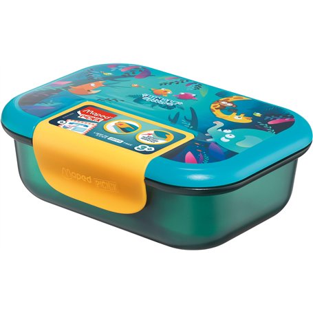 MAPED - Boîte Repas Ecozen 900ml Jungle Fever - Hermétique et Durable - Ouverture Facile avec Clip Fluo - Passe au Micro-Ondes e