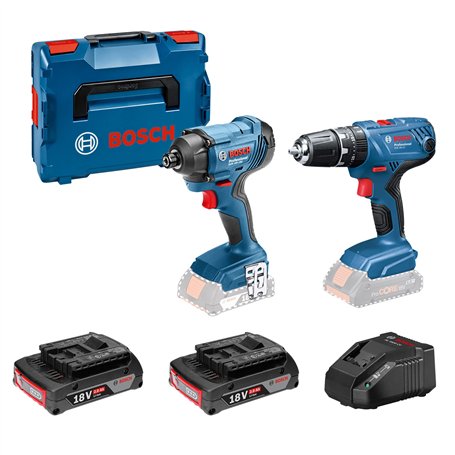 Professional 18V System Bosch perceuse-visseuse à percussion sans-fil GSB 18V-21 et visseuse à chocs sans-fil GDR 18V-160 (avec