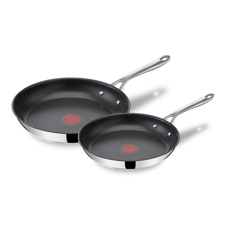Tefal Jamie Oliver Cook's Direct Inox Lot de 2 poêles 24/28 cm