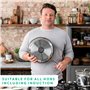 Tefal Jamie Oliver Cook's Direct Inox Lot de 2 poêles 24/28 cm, Induction, Revêtement antiadhésif, Indicateur de cuisson, Poigné