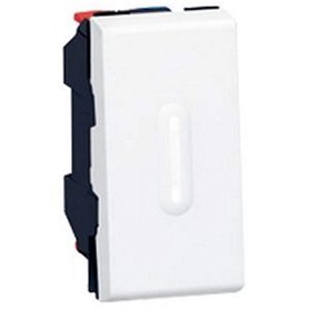 Bouton poussoir à voyant 1 module Legrand Mosaic blanc