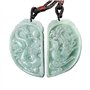 LXMYLI Véritable Véritable Jade Emerald Jade Jadee Sculpté Dragon Phoenix Double Couples Collier Collier Pendentif amulette pour