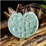 LXMYLI Véritable Véritable Jade Emerald Jade Jadee Sculpté Dragon Phoenix Double Couples Collier Collier Pendentif amulette pour