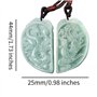 LXMYLI Véritable Véritable Jade Emerald Jade Jadee Sculpté Dragon Phoenix Double Couples Collier Collier Pendentif amulette pour