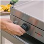 KRAMPOUZ Plancha Gaz SAVEUR - Plaque de Cuisson en Inox 64 x 33 cm - 3400 Watts - 2 Zones de Cuisson - 2 Brûleurs en Acier Inoxy