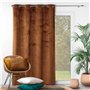 Douceur d'Intérieur, Rideau à Oeillets (140 x 240 cm) Analia Camel, Occultant Velours Relief