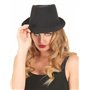 DEGUISE TOI - Chapeau Borsalino Noir Luxe Adulte - Chapeau - Taille Unique - Noir - Accessoires pour déguisement - 100% Polyeste