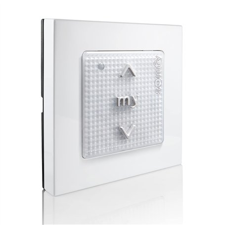 Somfy Smoove 1 RTS Pure - Interrupteur de montage mural à 1 canal pour stores