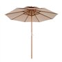 Outsunny Parasol droit parasol en bois parasol de jardin rond 2 toit polyester 180 g/m² dia. 2