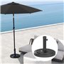 Outsunny Pied de Parasol, Socle Parasol extérieur, pour mât de Ø 38 et 48 mm, Poids Net 22 Kg, Base de Parasol en métal pour Jar