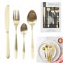 Home Deco Factory KA2862 Ménagère - Couteaux, Fourchettes, Cuillères, Métal acier inoxydable, Doré, 16 couverts