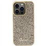 Guess GUHCP15LPMSDGSD Coque pour iPhone 15 Pro 6,1" Doré Coque Rigide Disco Métal Script