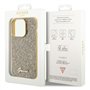 Guess GUHCP15LPMSDGSD Coque pour iPhone 15 Pro 6,1" Doré Coque Rigide Disco Métal Script