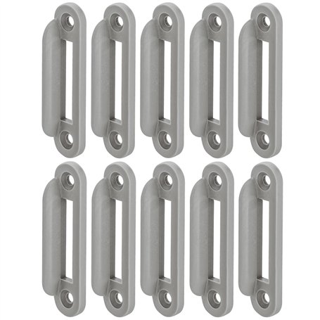 cyclingcolors 10x Gâche à équerre en plastique gris pour serrure à bouton poussoir Push-lock ou à pêne dormant pose en applique