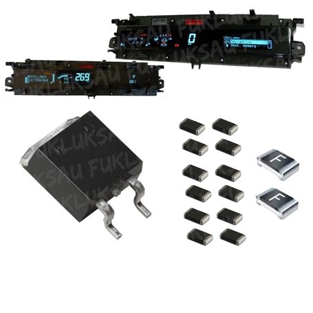 KIT 15 COMPOSANTS RÉPARATION COMPTEUR TABLEAU DE BORD | MOSFET IRF3710S + FUSIBLE CMS + RÉSISTANCE CMS | REMPLACEMENT COMPATIBLE
