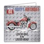IETSCPMD6606 Carte HAPPY BIRTHDAY Argenté Carrée avec Enveloppe Blanche Format 15x15 cm - Route 66 Historic Road R66 - Moto Harl