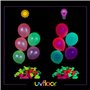 UV FLOOR - Lot De 100 Ballons Fluo - Spéciale Lumière Noire - 4 Couleurs Néon - Fluorescent UV - Latex - Diamètre 23cm