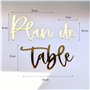 TE Whaka | Plan de table - Mot en plexiglass doré découpé | 30 x 20 cm | DIY mariage à coller sur le plan de table mariage - Déc
