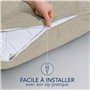 Dreamzie Taie Oreiller 40x60 Coton (Lot De 2) Taies d'Oreillers 100% Coton Lavé Aspect Lin, Housse de Coussin avec Fermeture Ecl