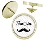Badgmania Pin's Doré 20mm Témoin Homme - Binocle Moustache Mariage Cérémonie Logo 18mm Pins Bouton Epinglette