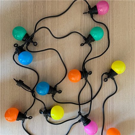 elume Guirlande Guinguette extérieure 12m raccordable 40 lampes multicolores