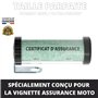 Porte Vignette Assurance Moto Discret 5x2cm (2024) ✯Marque FRANÇAISE✯ Porte Assurance Moto Equipement Accessoire Moto Scooter Mo