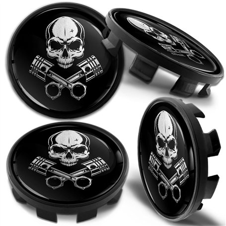 Biomar Labs Lot de 4 x 68 mm Cache-Moyeux Compatible avec BMW Centre de Roue 36136783536 pour Enjoliveurs Alliage Jantes Crâne T