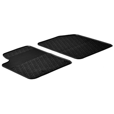 Set tapis de caoutchouc compatible avec Citroen Berlingo / Peugeot Partner 2002-2008 (G profil 2-pièces + clips de montage)