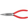 Knipex Pince demi-ronde avec tranchant (pince radio) noire atramentisée, gainées en plastique 160 mm (carte LS/blister) 25 21 16