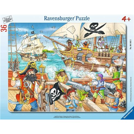 Ravensburger - Puzzle Enfant - Puzzle Cadre 30-48 p - L'attaque des Pirates - Dès 4 Ans - 06165