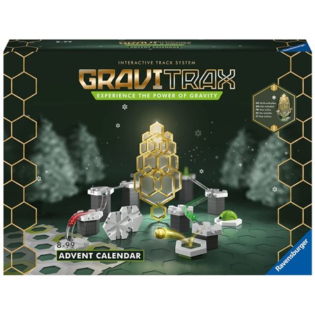 Ravensburger - Calendrier de l'avent GraviTrax -27273-24 Cases Surprises Avant Noël - 62 pièces de Construction - Jeu de Constru