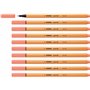 STABILO Stylo feutre pointe fine point 88 - Lot x 10 stylos feutre - Rose Abricot (88/26)