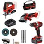 Perceuse-visseuse sans fil TE-CD 18/40 Li + meuleuse d’angle sans fil TC-AG 18/115 Li + scie sauteuse sans fil TC-JS 18 Li PXC (