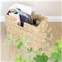 HMF Porte-revues tressé en jacinthe d'eau | 2 compartiments | 40 x 20 x 33 cm, Naturel