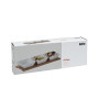 Kela 12261 Set Apéritif 3 Coupelles Carrées en Porcelaine, Plateau en Bambou 33,5x12x5 cm, 'Philipa', Blanc