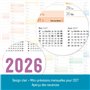 Häfft® Calendrier mural 2026 A3 en français (42 x 29,7 cm) plié "Rainbow", agenda mural avec jours fériés français + calendrier