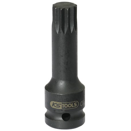 KS Tools 911.0948 - Douille longue à chocs mâle XZN® 1/2" - M8 - En Chrome Molybdène - Uniquement pour utilisation à chocs