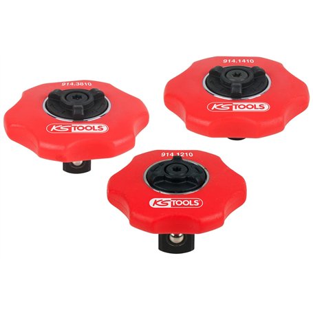 KS Tools - 914.1215 - Jeu de mini-cliquets réversibles sans manche 1/4'' - 3/8'' - 1/2''