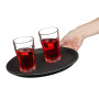 Relaxdays Lot de 3 Plateaux de Service Ronds, diamètre de 28 cm, Surface antidérapante, Restaurant, Noir