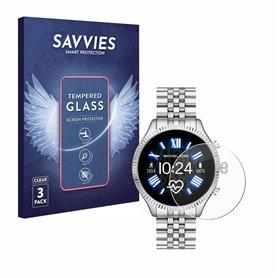 savvies Verre Trempé pour Michael Kors Access Lexington 2 (3 Pièces) Vitre Protection Ecran
