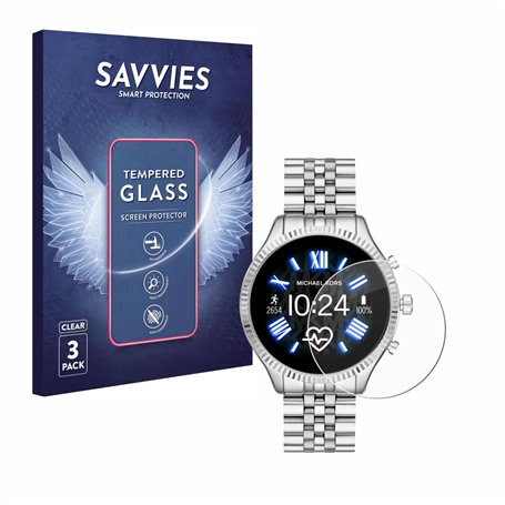 savvies Verre Trempé pour Michael Kors Access Lexington 2 (3 Pièces) Vitre Protection Ecran
