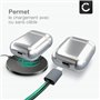 Subtel - Étui Rigide de Protection en TPU Couleur Argent, Chrome. Coque de Protection de Type boitier de Rangement pour AirPods