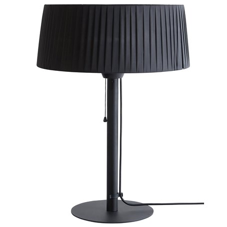 Chauffage de Terrasse Moderne en Acier Autoportant Électrique 1500 W Halogène Portatif Accessoire de Jardin Patio Noir Olleria