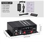 Mini amplificateur de puissance audio 400W + 400W, amplificateur de haut-parleur récepteur Bluetooth 5.0 2.0 CH avec alimentatio