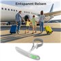 deleyCON Pèse-bagages numérique portable avec écran (jusqu'à 50 kg, batterie incluse) avec crochet pour valise, cuisine, pêche, 