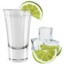 Wellgro Lot de 24 verres à liqueur de 5,7 cl (diamètre x hauteur) - 5,2 x 8,8 cm (diamètre x hauteur) - Verre transparent - Rési