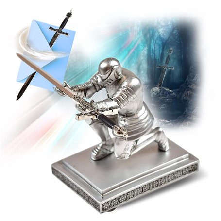 Yourlivingart Arthur Ensemble d’épée miniature au style Excalibur d’ Arthur et de chevalier porte-stylo