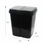 Grizzly Poubelle De Recyclage Double Tri Sélectif 2x25 Litres Compartiments Anthracite